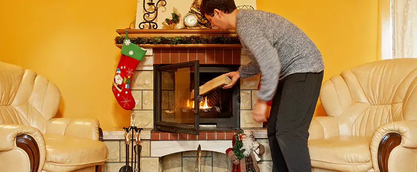 Rusted Metal Fireplace Restoration in Manhattan Beach, California